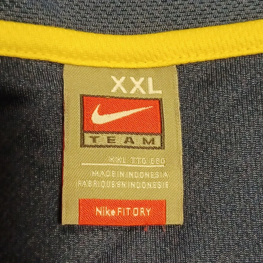 Nike Polo Shirt Mens XXL Navy Michigan Wolverines FIT DRY Short‎ Sleeve Athletic